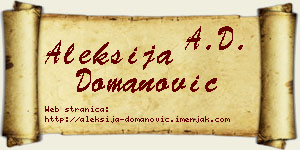 Aleksija Domanović vizit kartica